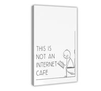 SDKAHKZO This Is Not An Internet Café Restroom Printable, Funny Bathroom Poster Canvas Modern Poster Wall Art Prints Paintings Living Room Bedroom Decor 24x36inch(60x90cm)