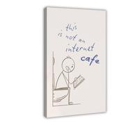 SDKAHKZO This Is Not An Internet Café Restroom Printable, Funny Bathroom Poster Canvas Wall Art Posters And Prints Room Aesthetic Bedroom Office Decor 16x24inch(40x60cm)