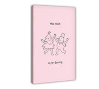 SDKAHKZO This Room Is Perfect for Dancing. Fun Snowman Tree. Playful Christmas. Canvas Art Wall Decor Posters Home Bar Restaurant Garage Cafe Logo Gift 20x30inch(50x75cm)