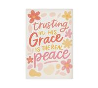 SDKAHKZO Trust in His Grace Is True Peace Christianity Crayon Bible Quote Canvas Art Wall Decor Posters Home Bar Restaurant Garage Cafe Logo Gift 24x36inch(60x90cm)