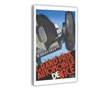 SDKAHKZO Vintage Nice Grand Prix Poster from 1935 Canvas Art Wall Decor Posters Home Bar Restaurant Garage Cafe Logo Gift 20x30inch(50x75cm)
