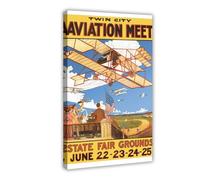 SDKAHKZO Vintage Twin Cities Air Convention State Fair Grounds Canvas Wall Art Posters And Prints Room Aesthetic Bedroom Office Decor 20x30inch(50x75cm)