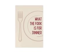 SDKAHKZO What The Fork Is for Funny Kitchen Decor Quote Poster Canvas Modern Poster Wall Art Prints Paintings Living Room Bedroom Decor 20x30inch(50x75cm)