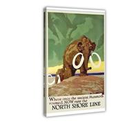 SDKAHKZO Where Ancient Mammoths Once Roamed, Now They Run All over The North Shore Canvas Art Wall Decor Posters Home Bar Restaurant Garage Cafe Logo Gift 20x30inch(50x75cm)
