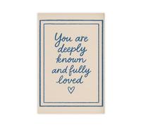 SDKAHKZO You Are Deeply Known And Loved Christian Faith Based Quotes Inspirational Bible Canvas Modern Poster Wall Art Prints Paintings Living Room Bedroom Decor 12x18inch(30x45cm)