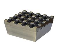 SDKIR-Creative metal 16 hole square ashtray with lid large vintage frosted ashtray,Green bronze