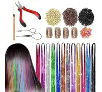 SDKZBFC 12 Colors Hair Extensions Glitter Colored Hair Extensions Festival Hairs for women Rainbow Colored Hair Extensions Accessories Hair Pieces for Women