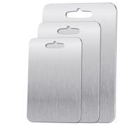 SDLDEER 3 Piece Chopping Board Set, Stainless Steel 304 Cutting Board, Stainless Steel Chopping Board Set for Meat, Fruit, Vegetables, Dishwasher Safe (20 x 29cm, 23 x 34cm, 28 x 39cm)