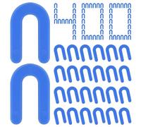 SDLDEER 400pcs Horseshoe Shim Tile Spacers, 1.5mm U Shaped Gasket Wedges Levelers Plastic Shims Tile Leveling System Tiling Shims for Wall Floor, Blue