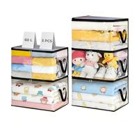 SDLDEER 5 Pack Clear Storage Bags for Clothes with Zips, 60L Plastic Moving Bags Holiday Decor Bedding Storage Organizer Box Large Packing Bag, Closet Organizers for Bedding, Clothes, Blanket, Moving