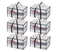 SDLDEER 6 Pack Moving Storage Bags with Zips, 94L Clothes Storage Bag Holiday Decor Organizer Box Large Packing Bags with Handles, Label Pocket, Large Laundry Bag for Moving House, Home Organizing