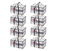 SDLDEER 8 Pack Moving Storage Bags with Zips, 94L Clothes Storage Bag Holiday Decor Organizer Box Large Packing Bags with Handles, Label Pocket, Large Laundry Bag for Moving House, Home Organizing