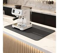 SDLDEER Coffee Mat Coffee Machine Mat, Super Absorbent Draining Board Mat with Rubber Backed, Non Slip Quick Dry Kitchen Counter Mat Dish Drying Pad for Kitchen Counter, Grey 30x50cm