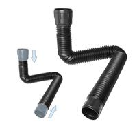 SDLDEER Flexible Downpipe Extension Set, 47-150cm Extendable Guttering Pipes and Fittings for Drain Pipe, Shed Guttering Kit, Outdoor Water Diversion for Lawn Garden Patio Downspout, Black