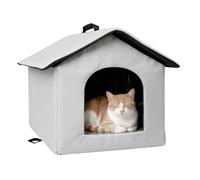 SDLDEER Outdoor Cat Cave Bed for Winter, Waterproof Cat Igloo House, 43x45x40cm Cat Tent with Removable Soft Mat for Cats and Pets Shelter, Grey