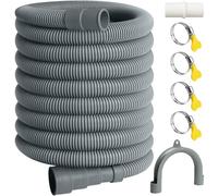 SDLDEER Washing Machine Drain Hose 3m, Washing Machine Waste Pipe Extension Universal Dishwasher Drain Hose with Connector Clip Clamp