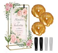 SDLDEER Wedding Welcome Sign Holder Sign Stand Adjustable with 2 Pair Hanging Strap 80×50×173 cm Welcome to Our Wedding Sign Holder Poster for Seating Charts, Event Decor, Posters, Party (Gold)