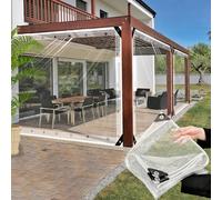 SDLLG Rain tarpaulins, waterproof transparent tarpaulin with eyelets made of PVC, the thickness of all-purpose tarpaulin is 0.4 mm, weatherproof, durable tarpaulins Adjustable