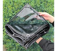 SDLLG Rain tarpaulins, waterproof transparent tarpaulin with eyelets made of PVC, the thickness of all-purpose tarpaulin is 0.4 mm, weatherproof, durable tarpaulins Adjustable