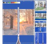 SDLLG Tarpaulin Transparent 0.5mm PVC Garden with Eyelets Patio Customizable 12 Colors (420g/㎡-600g/㎡) Waterproof Gazebo Tarp with Zipper Door curtains Winter Partition Curtain Rain Protect