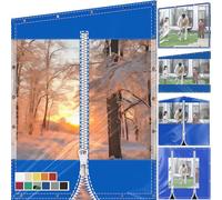 SDLLG Tarpaulin Transparent 0.5mm PVC Garden with Eyelets Patio Customizable (420g/㎡-600g/㎡) Waterproof Gazebo Tarp with Zipper Door curtains Winter Partition Curtain Rain Protect 12 Colors - type B