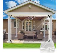 SDLLG Transparent Tarpaulin with Eyelets - 2.2 x 2.8m, 0.35mm PVC Glass Clear Waterproof Protective Tarps - All-Purpose