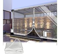 SDLLG Transparent Tarpaulin With Eyelets 2.2 x 3.8 m With Zip - 0.35 mm PVC Glass Clear Waterproof Plant Protection Rain Curtain - All-Purpose Protective Cover
