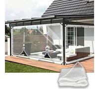 SDLLG Transparent Tarpaulin with Eyelets 2.4 x 5 m, Zip 0.35 mm Plant Protection Rain Curtains PVC Glass Clear Waterproof All-Purpose Tarps