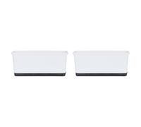 Sdlnklm 2PCs Window Box Planter Flowerpot with Drainage Holes with Absorbent Cotton Rope Various Accessories for Domestic Stable, White