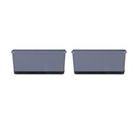 Sdlnklm 2PCs Window Box Planter Flowerpot with Drainage Holes with Absorbent Cotton Rope Various Accessories for Domestic Stable, Grey