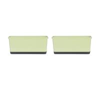 Sdlnklm 2PCs Window Box Planter Flowerpot with Drainage Holes with Absorbent Cotton Rope Various Accessories for Domestic Stable, Light Green