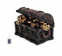 Sdlnklm Aquarium Treasure Chest Ornament Decoration Figurine Scenery With Bubble Aerator Connection And Crafting Providing Natural Behavior Hiding Place, Small Treasure Chest GH1886