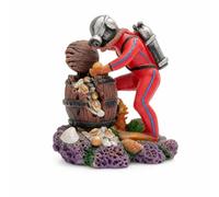 Sdlnklm Aquarium Treasure Chest Ornament Decoration Figurine Scenery With Bubble Aerator Connection And Crafting Providing Natural Behavior Hiding Place, Diver YS1512
