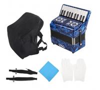 Sdlnklm Beginner Accordion Piano Accordion Instrument Keyboard Button Accordion With 22 Keys And 8 Bass Buttons Portable Celluloid Build With Responsive, Dark Blue