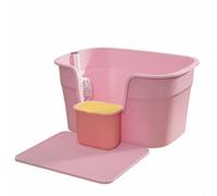Sdlnklm Cat Litter Tray With High Sides Open Entry Smooth PP For Quick Cleaning Suitable for multi cat homes aging pets modern apartments, Luxury Sunset Pink, Universal For Dogs And Cats