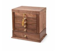 Sdlnklm Cosmetic Storage Case eup Organizer Box Vanity Organizer Drawer Organizer with Refined Wood Grain and Knobs Made of Black Walnut and Flannel Suitable, North American Black Walnut Solid Wood