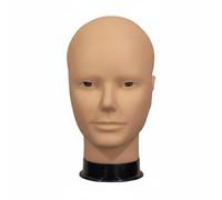 Sdlnklm Display Stand Smooth Bald Head Mannequin Rubber Hairpiece Training Model Stable Base Hands-on Styling Suitable for Salon Work Cosplay Rooms , Makeup-Free