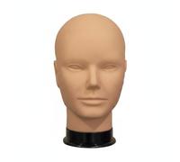 Sdlnklm Display Stand Smooth Bald Head Mannequin Rubber Hairpiece Training Model Stable Base Hands-on Styling Suitable for Salon Work Cosplay Rooms , Completely Blank