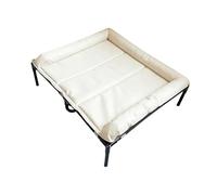 Sdlnklm Elevated Dog Bed with Removable Cushions, Water Repellent, Portable, Breathable, Mesh, for Small And Medium Pets, white