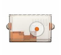 Sdlnklm Hamster Cage Acrylic Crystal Clear Enclosure Stackable Design Running Wheel Water Bottle Food Bowl Starter Kit Easy Cleaning Suitable for Hamster, Orange, 1-Layer Large Wheel