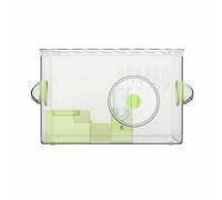 Sdlnklm Hamster Cage Acrylic Crystal Clear Enclosure Stackable Design Running Wheel Water Bottle Food Bowl Starter Kit Easy Cleaning Suitable for Hamster, Green, 1-Layer Large Wheel