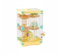 Sdlnklm Hamster Cage With Secure Construction Ample Room Water Bottle Easy Cleaning And Enclosed Space Suitable for Gerbil Owners Quiet Rooms, Yellow, 2-Layer 617H
