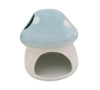 Sdlnklm Hamster House Mushroom-Shaped Cartoon Cave Food Bowl Versatile And Decorative for Mice Guinea Pigs Small Animals Interior, Blue