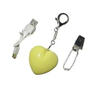 Sdlnklm Heart-Shaped Keychain for Handbag, Portable USB Lamp Accessory, Made of PP And Metal, Ideal for The Bedroom, yellow