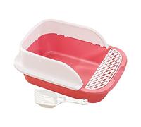 Sdlnklm Indoor Cat Litter Trays with And, Removable, with High Sides with Rim, Litter Tray, Pink, Medium