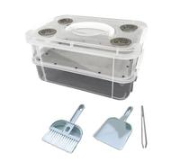 Sdlnklm Multifunctional Flour Rearing Box with Sifting Net, Stackable, Ventilated, Transparent Cage, Corn Worm Container, Suitable for Raising, Fine Net