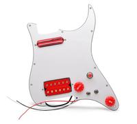Sdlnklm Music Pickup Panel With Loaded Pickguard Humbucker Set Mini Humbucker Coil Split PVC Guard With Alnico 5 Poles And B500k A500k Pots suitable for, Red