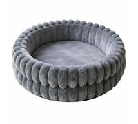 Sdlnklm Pet Bed Donut Soft Lounger Round Bolster Extra Thick Padding Faux Shearling Comfort Detachable Cushion Suitable for Cats Dogs Sleeping Area Gift Giving Home Decoration, Gray, 50CM