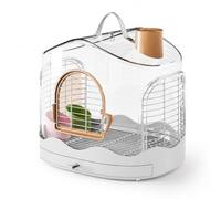 Sdlnklm Portable Bird Cage Travel Carrier Crate House With Ventilation Ports Lightweight Top Handle Smooth Interior suitable visits outings short, Khaki, 986 Bird Cage - Khaki