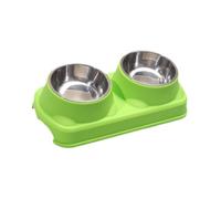 Sdlnklm Stainless Food Bowl, 2-in-1 Design, Flat Shape, Easy to Clean, Stable Base, Keeps The Feeding Area Clean, Suitable for Apartments, Green